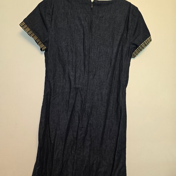 50. Dana Buchman - Denim Dress with Gold Detail- Size 8 - Picture 4 of 7